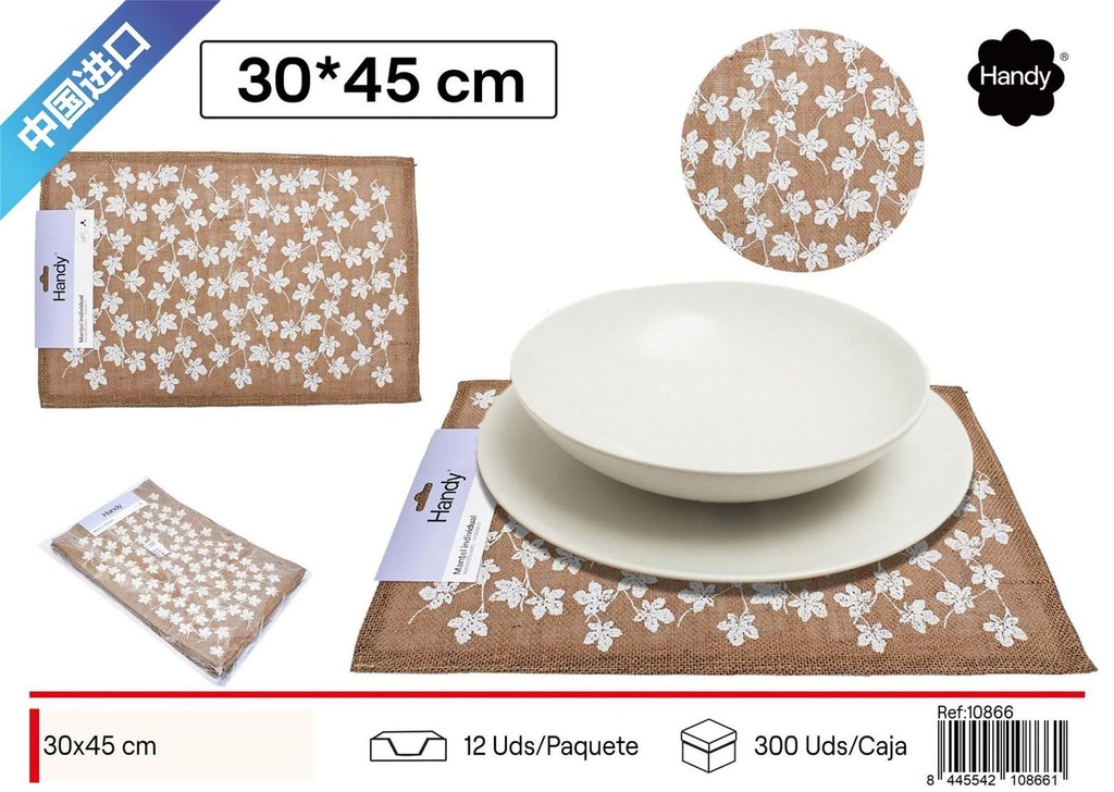 Salvamantel de lino estampado 30*45 cm - Textil para el hogar y salvamanteles