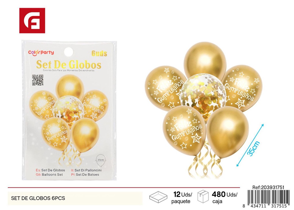 Set de globos 6 pcs - Artículos de fiesta y globos