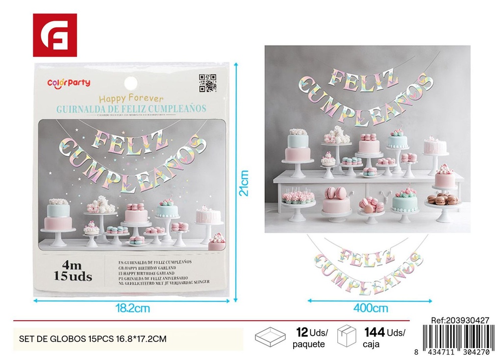 Set de globos 15 pcs 16.8*17.2 cm - Artículos de fiesta y globos