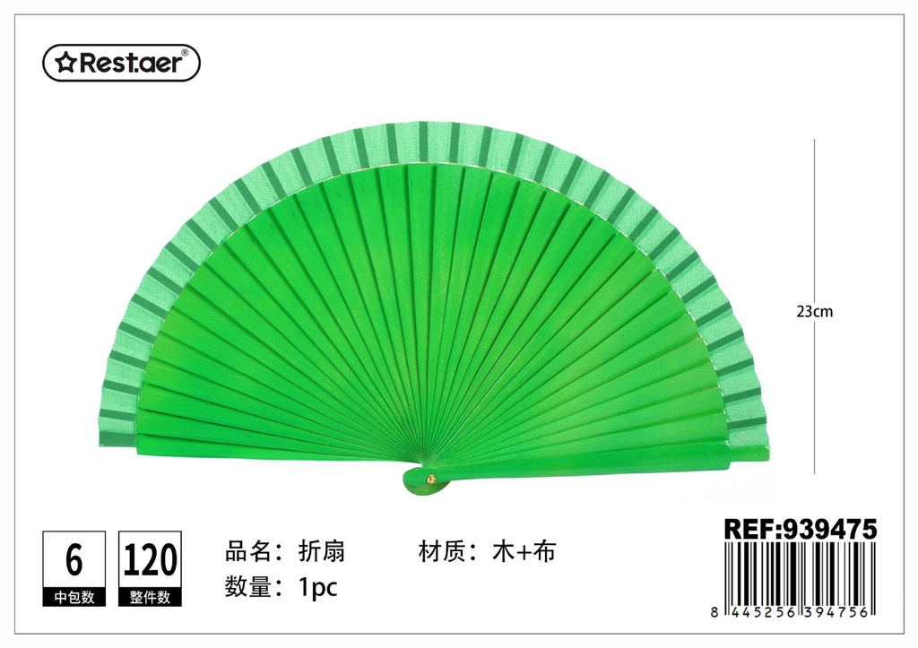 Abanico de madera brilloso verde - Productos de temporada y decoración