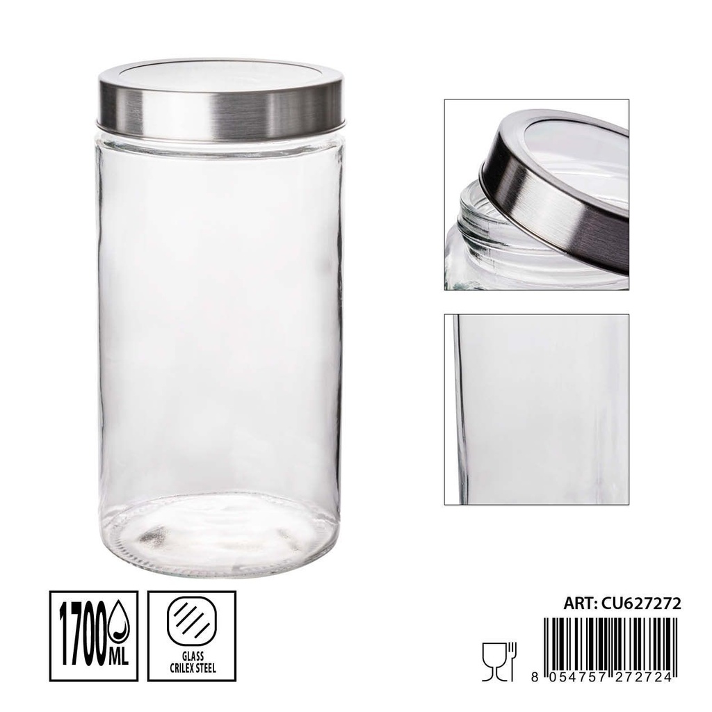 Tarros de cristal 1700ml 11.2X11.2X22.1cm - Artículos de hogar y tarros de almacenamiento