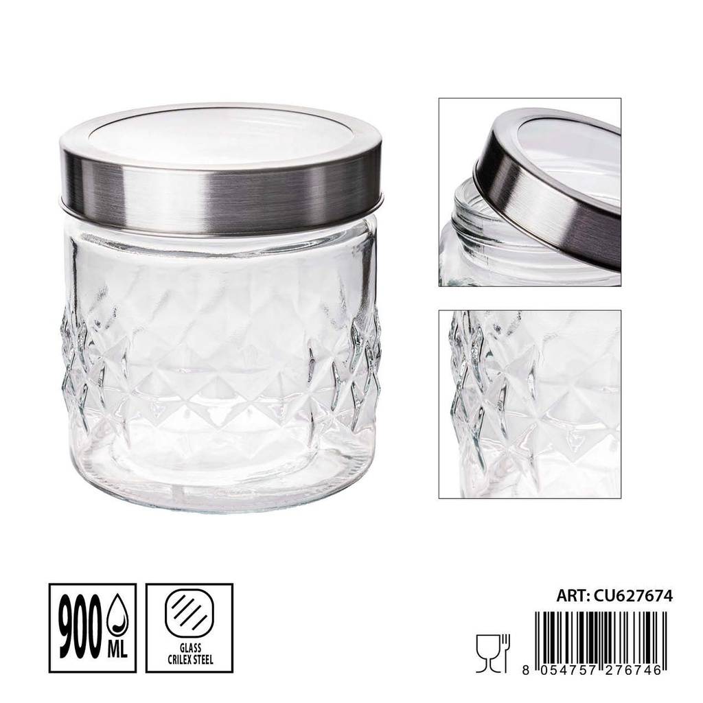 Tarros de cristal 900ml 11.2X11.2X12.8cm - Artículos de hogar y tarros de almacenamiento