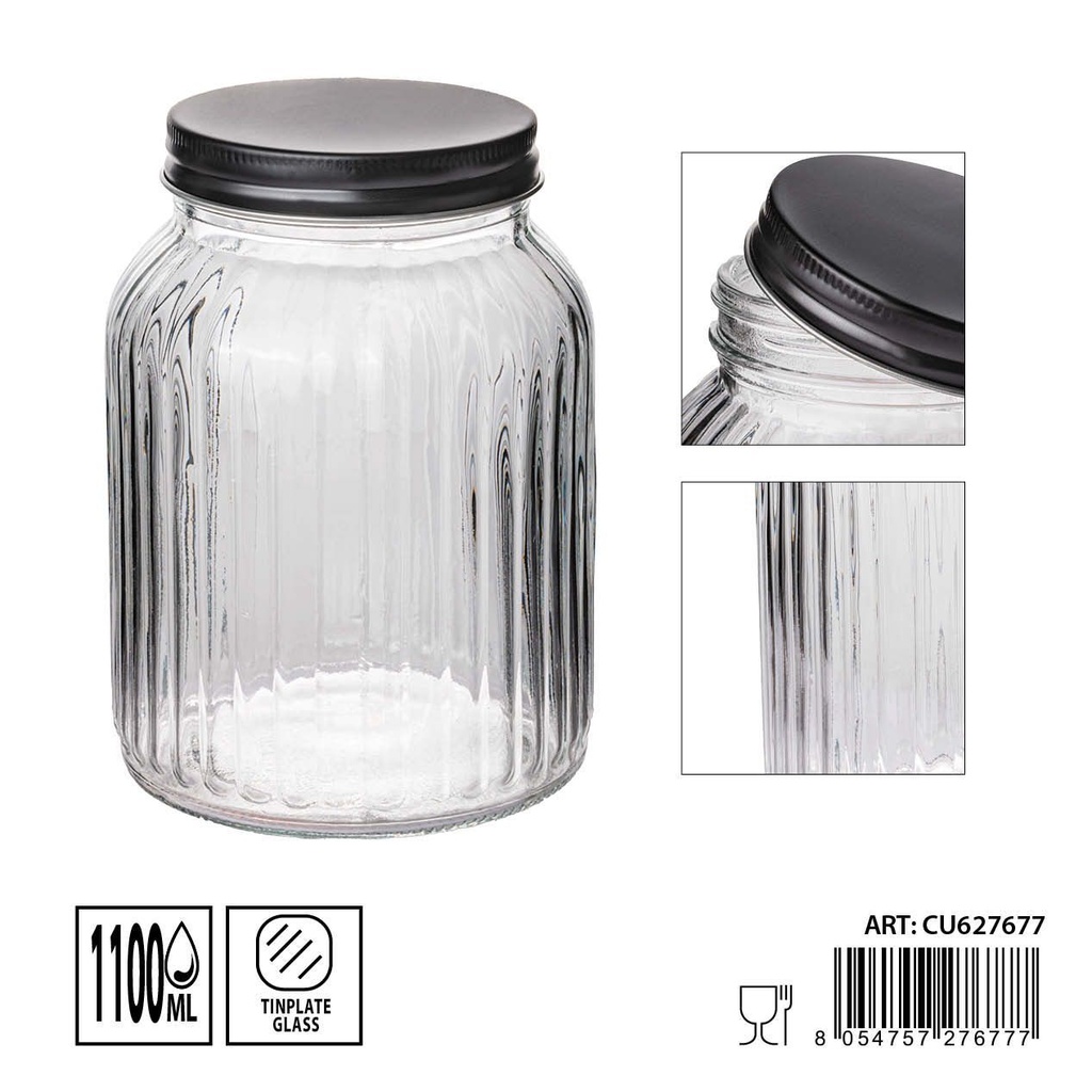 Tarros de cristal 1100ml 11.1X11.1X17.5cm - Artículos de hogar y tarros de almacenamiento