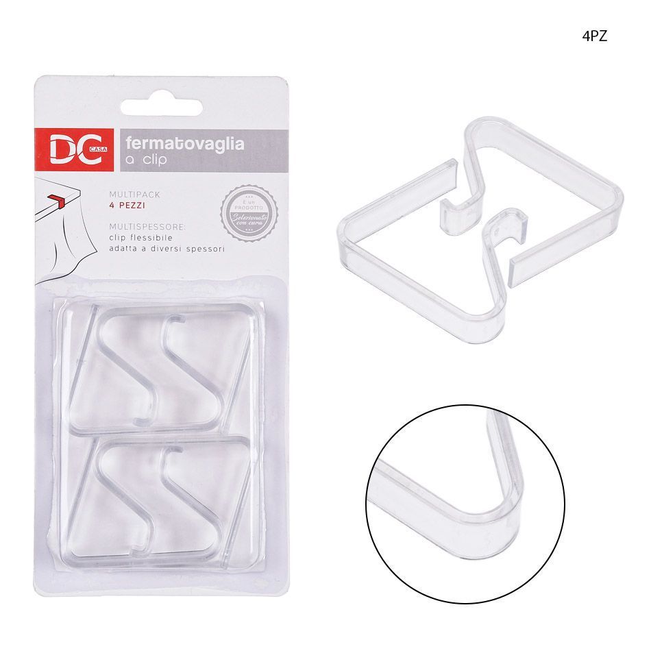 Sujeta manteles de plástico 4 piezas 11.3x14 cm - Accesorios para la mesa