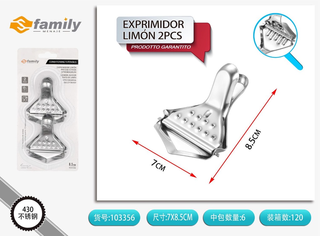 Exprimer de limón 2 piezas 8 cm - Utensilios de cocina y herramientas para frutas
