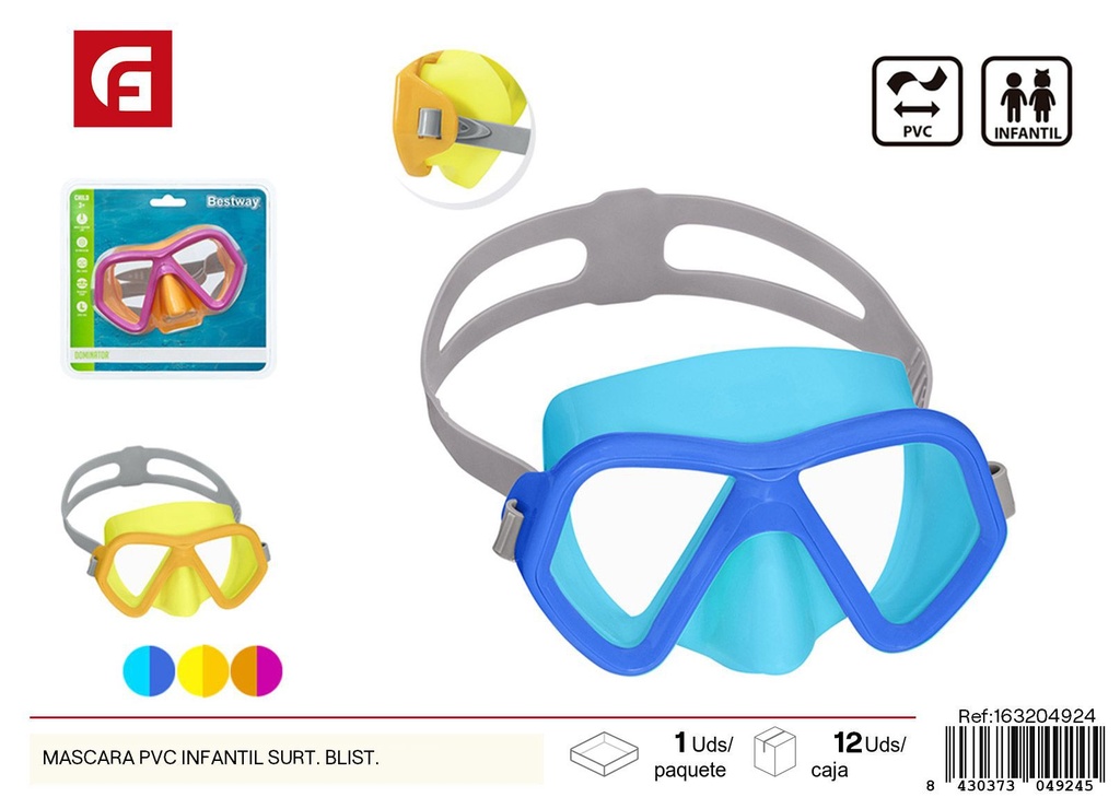 Máscara de PVC infantil surtido blíster - Equipamiento de natación