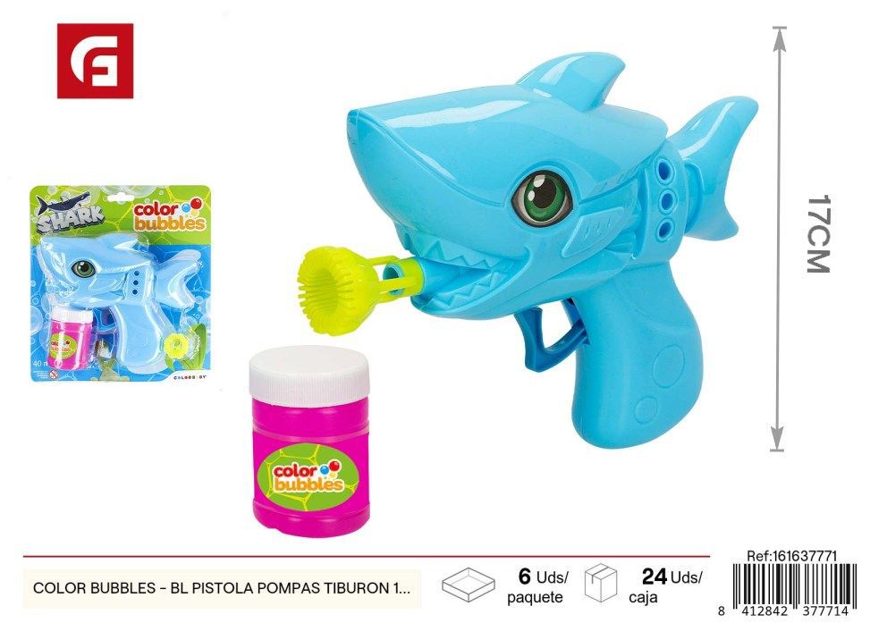 Pistola de burbujas tiburón 17 cm - Juguete