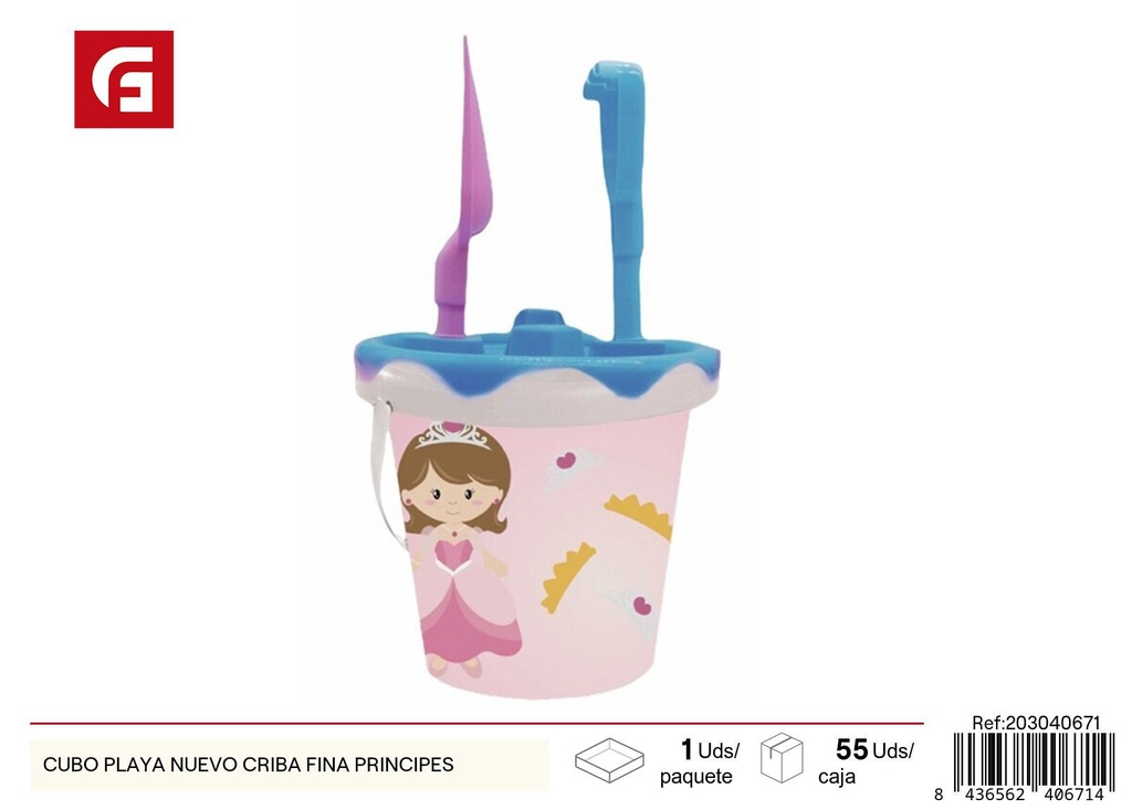 Cubo playa nuevo criba fina príncipes - Juguetes de playa