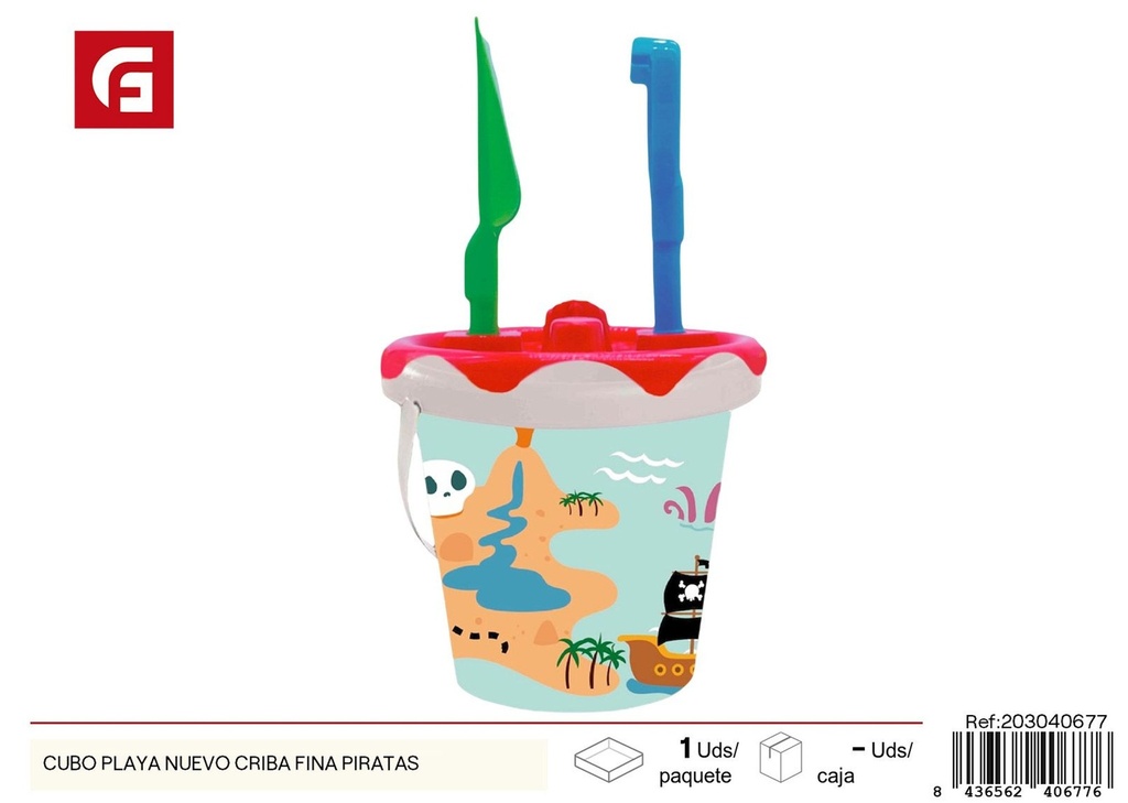 Cubo playa nuevo criba fina piratas - Juguetes de verano