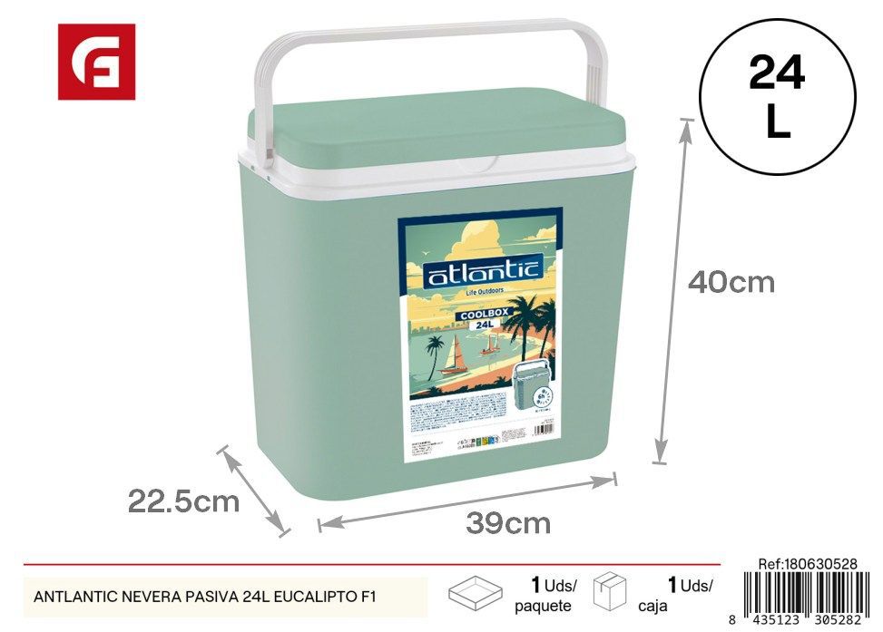 Nevera pasiva Atlantic de 24 L color eucalipto - Utensilios de cocina