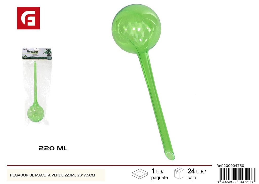Regador de maceta verde 220 ml 26*7.5 cm - Herramientas de jardinería