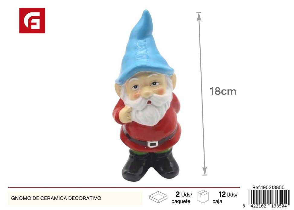 Gnomo de cerámica decorativo - Accesorios de jardín y decoración