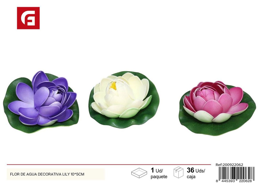 Flor de agua decorativa artificial lily 10x5 cm - Decoraciones para jardín