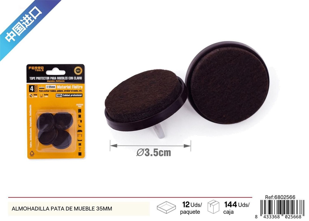 Almohadilla pata de mueble 35 mm - Accesorios para muebles