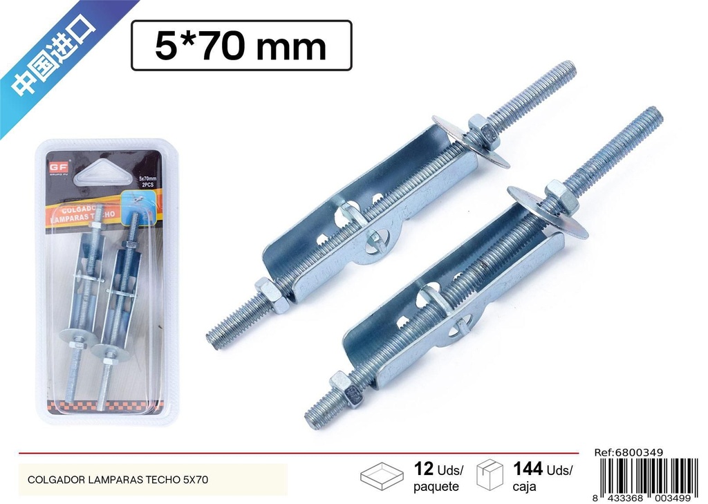 Colgador para lámparas de techo 5 x 70 mm - Ferretería y accesorios de sujeción