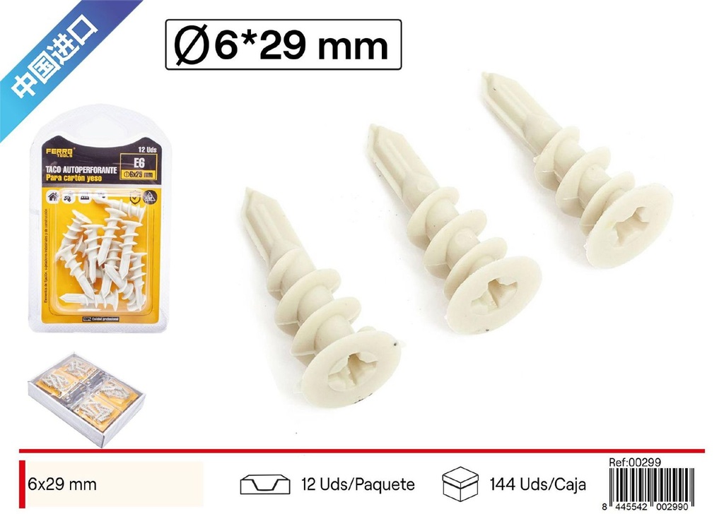 Taco autoperforante E6 - Accesorios de ferretería y tacos de expansión