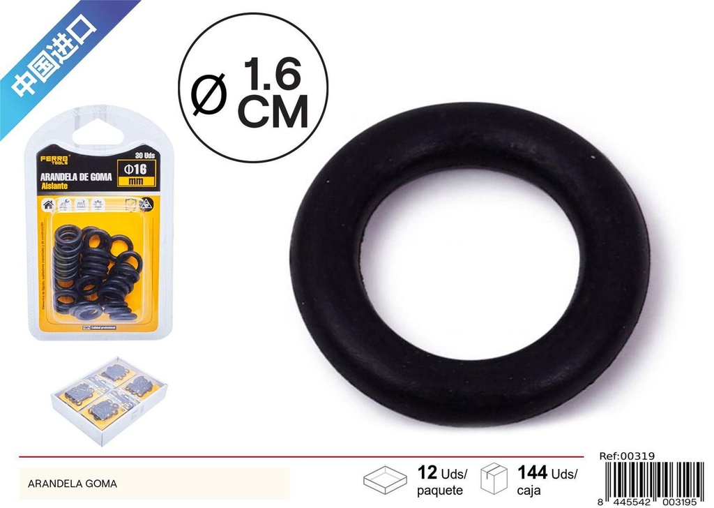 Arandela goma 16*3.1 - Accesorios de ferretería y juntas