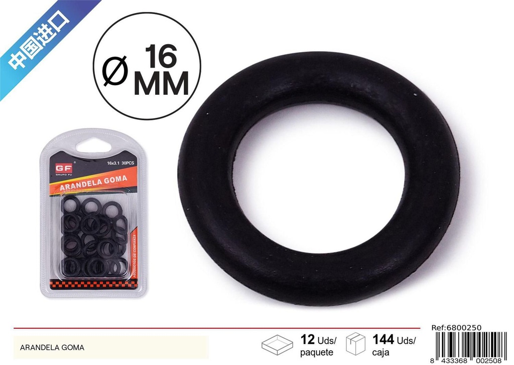 Arandela goma 16*3.1 - Accesorios de ferretería y juntas