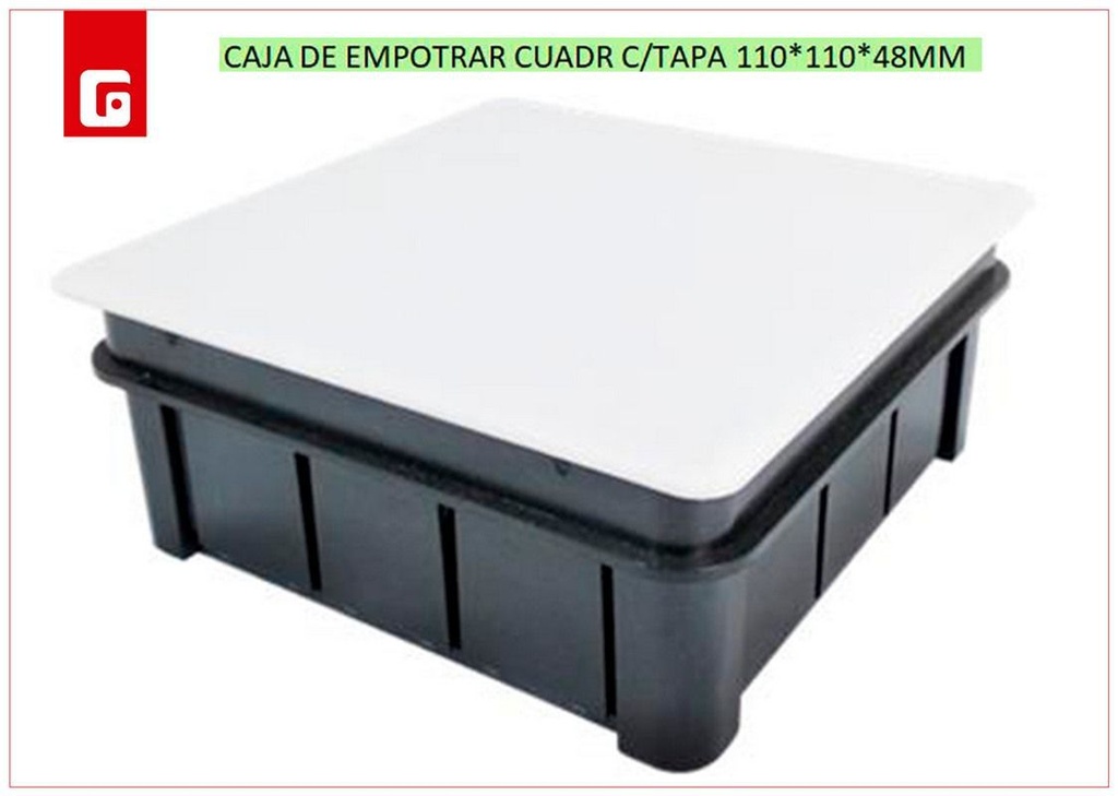Caja empotrar cuadrada con tapa 110*110*48mm - Suministros eléctricos y conexiones