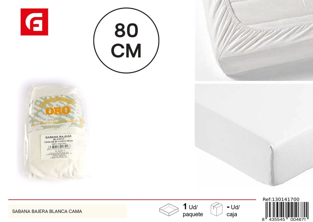 Sábana bajera blanca para cama - Ropa de cama práctica y decorativa