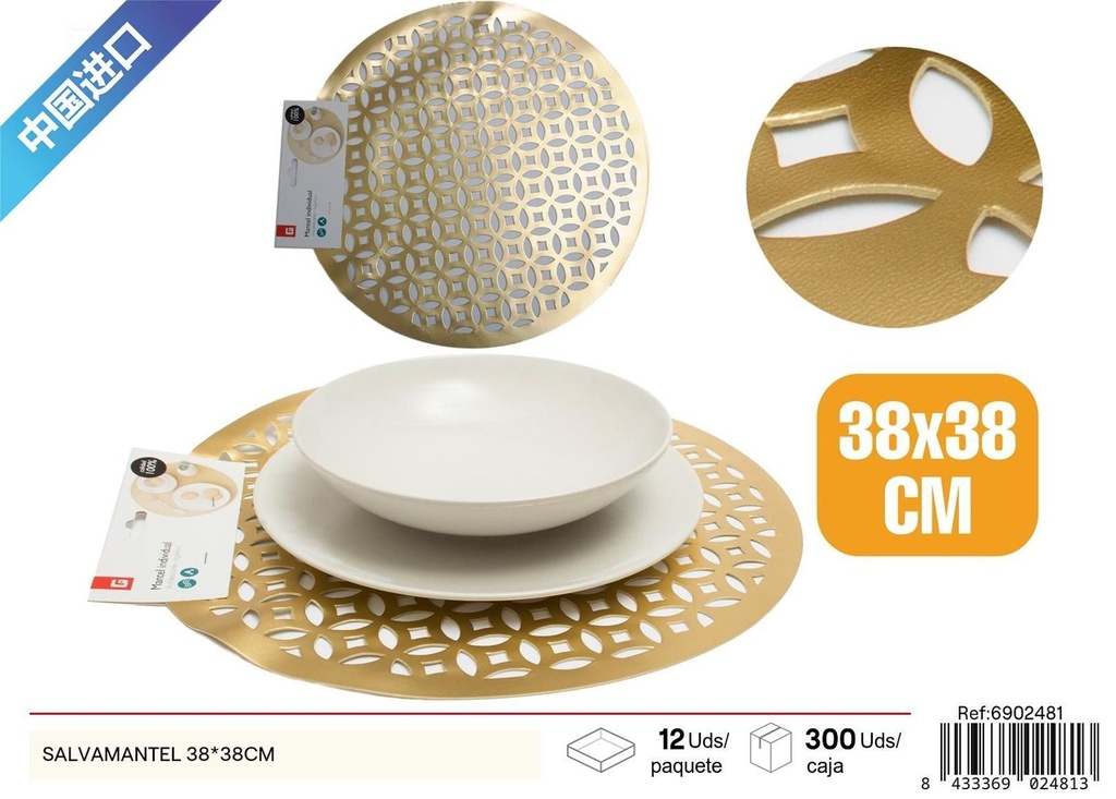 Salvamantel redondo PVC 38x38 cm - Diseño moderno y funcional
