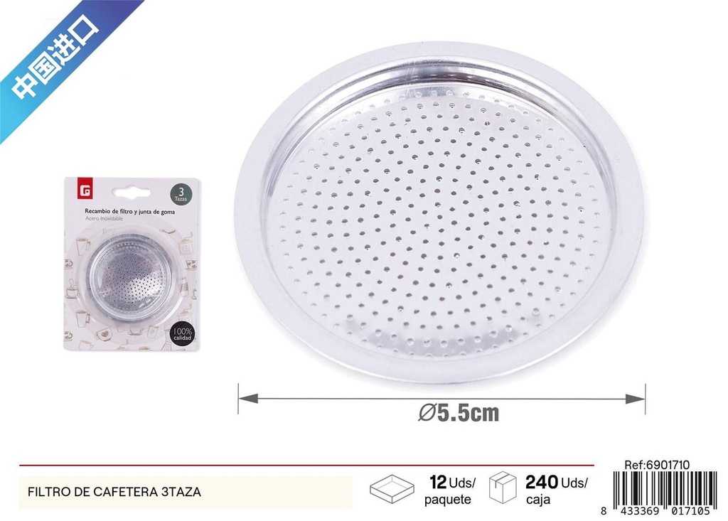 Filtro de cafetera para 3 tazas - Utensilios de cocina y café