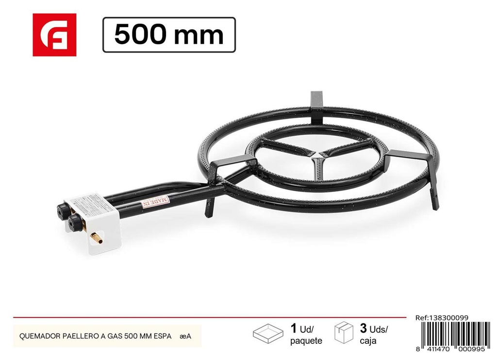 Quemador paellero a gas de 500 mm España - Utensilios de cocina para paellas