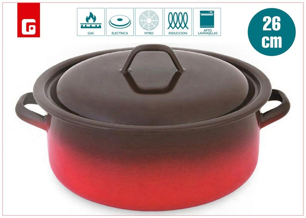 Cacerola fuego de 26 cm - Ollas de cocina y utensilios