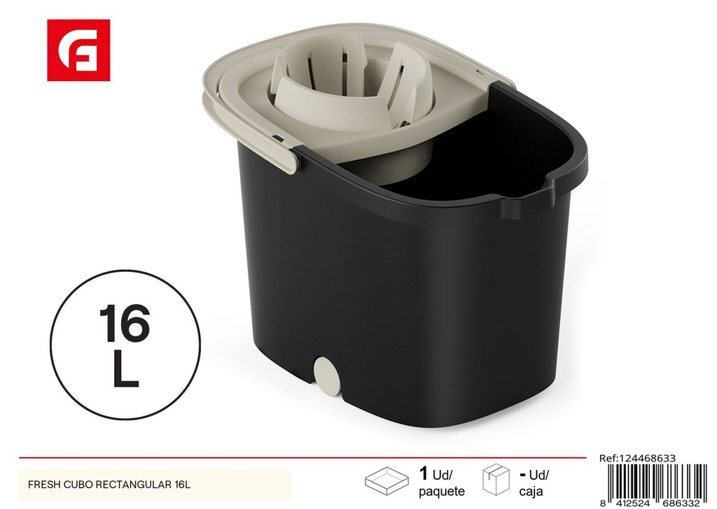 Cubo rectangular Fresh 16L - Recipientes de limpieza y fregona