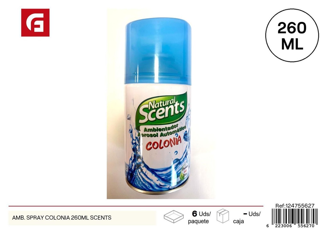 Aerosol ambientador spray colonia 260ml - Recambio para ambientadores