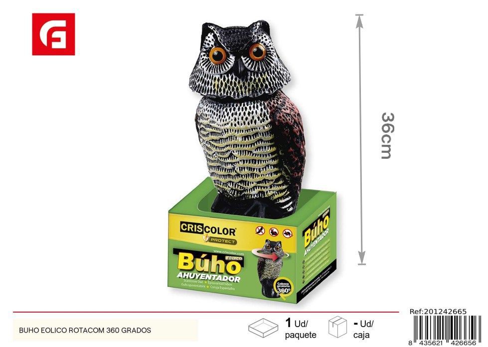 Búho eólico rotacom 360 grados - Disuasor de plagas
