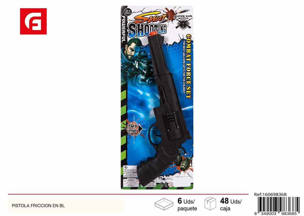 Pistola de fricción en blister - Juguetes de acción