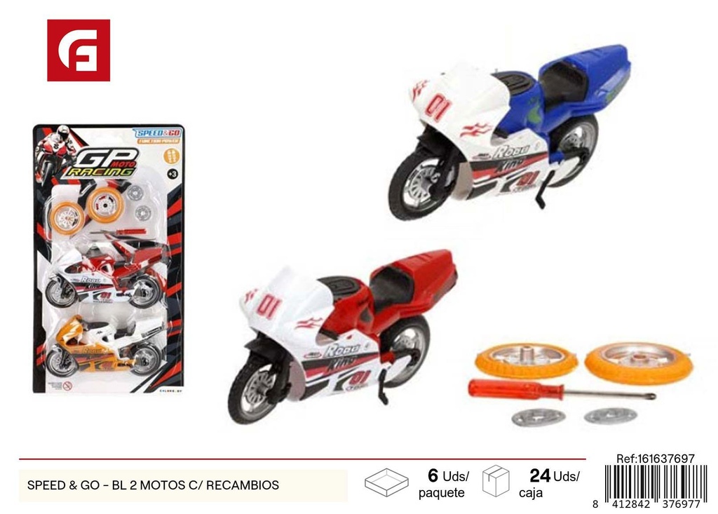 Set de 2 motos con recambios - Juguetes de vehículos para juegos