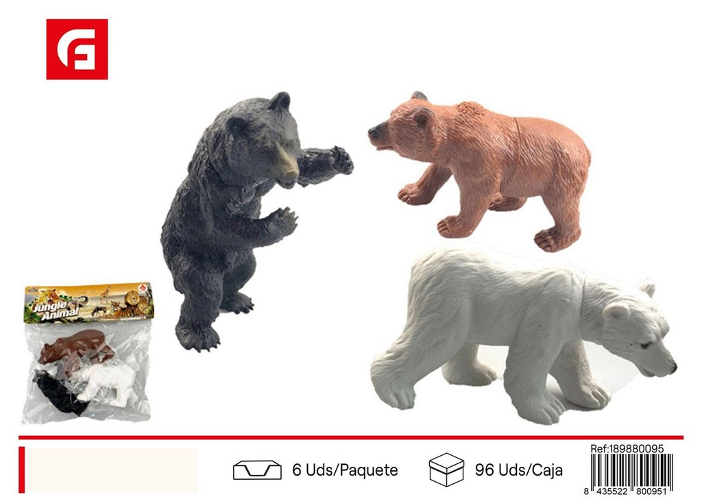 Set de 3 animales salvajes - Juguete educativo sobre la fauna