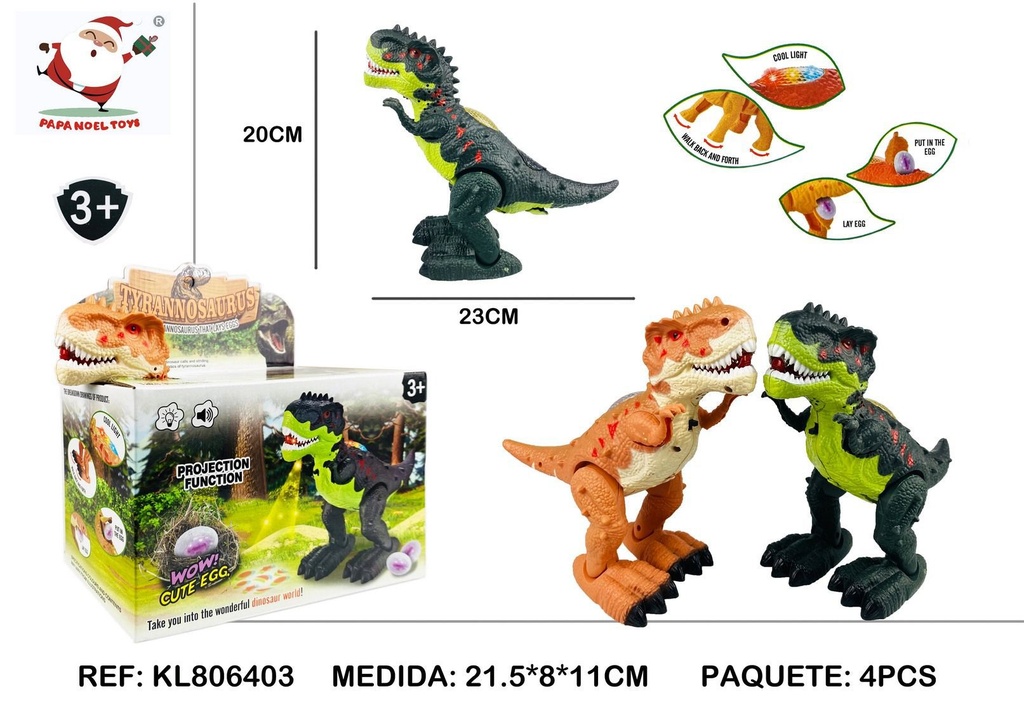 Juguete multifuncional Tyrannosaurus Rex con huevos - Juguete para niños