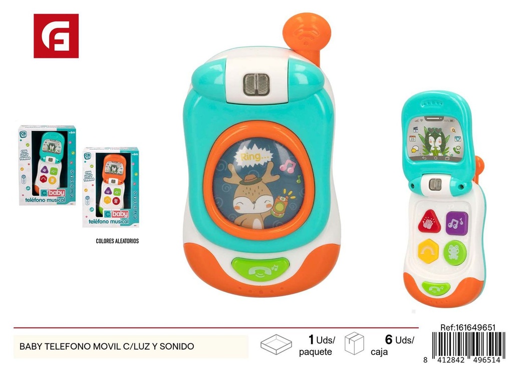 Baby teléfono móvil con luz y sonido - Juguete interactivo para desarrollo infantil