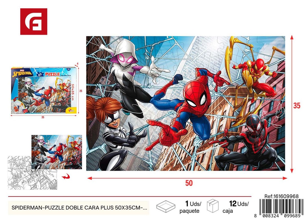 Puzzle doble cara de Spider-Man 60 piezas 50*35 cm - Juguete educativo de entretenimiento
