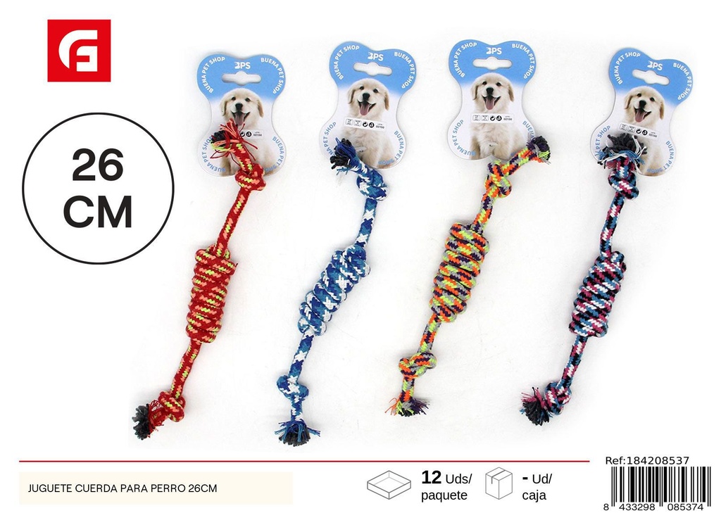 Juguete cuerda para perro 26cm/40g - Juguetes para perros y accesorios