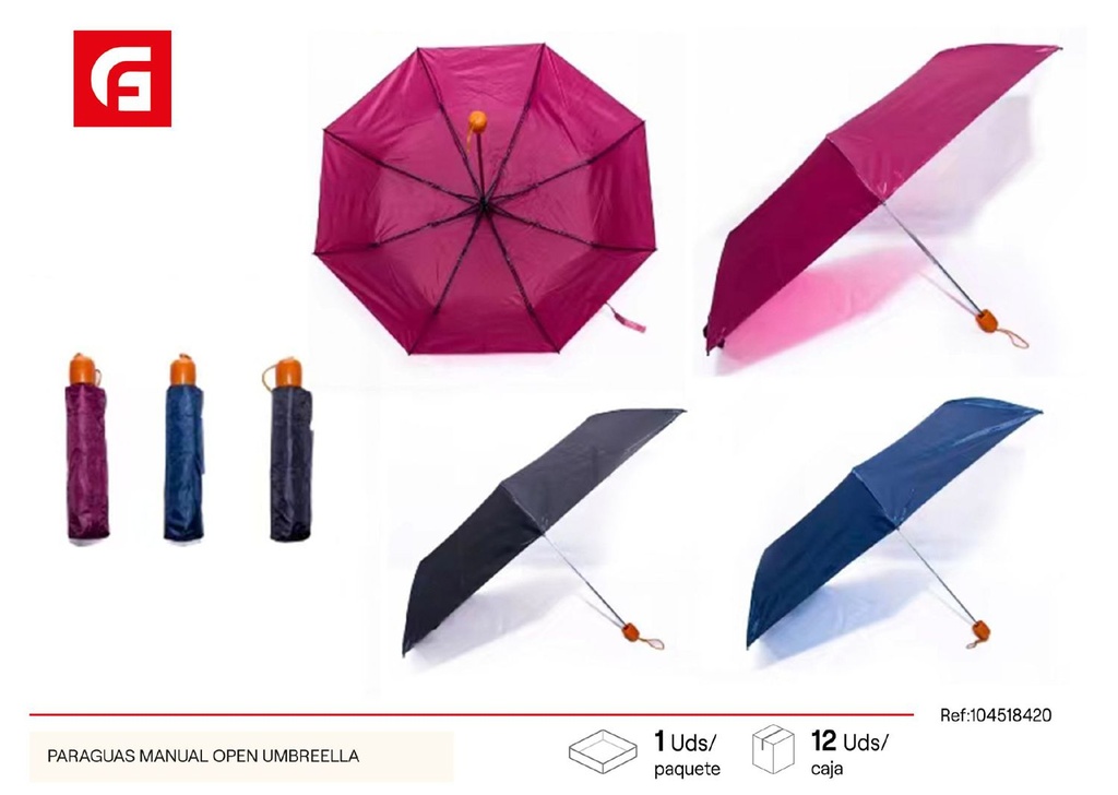 Paraguas manual open umbrella - Accesorios de lluvia y protección