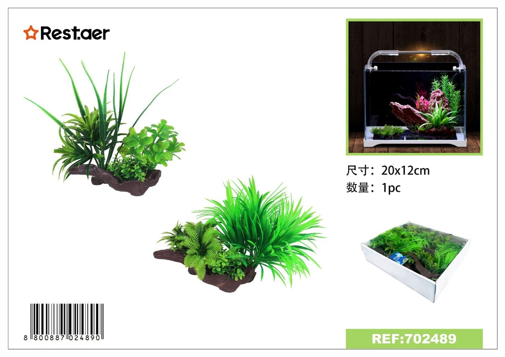 Plantas decorativas para acuarios 20x12 cm - Decoración acuática y plantas