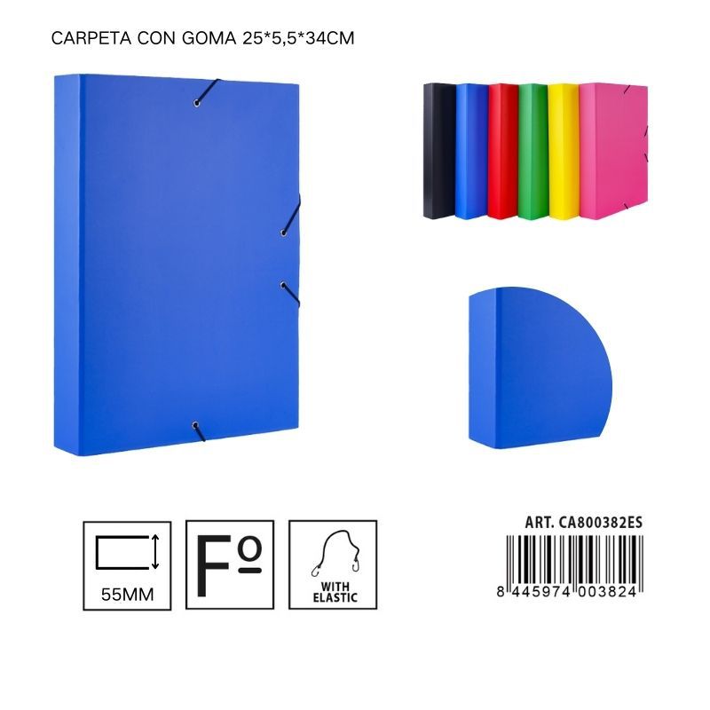 Carpeta de papel con goma 25*5,5*34 cm - Carpeta organizadora de documentos