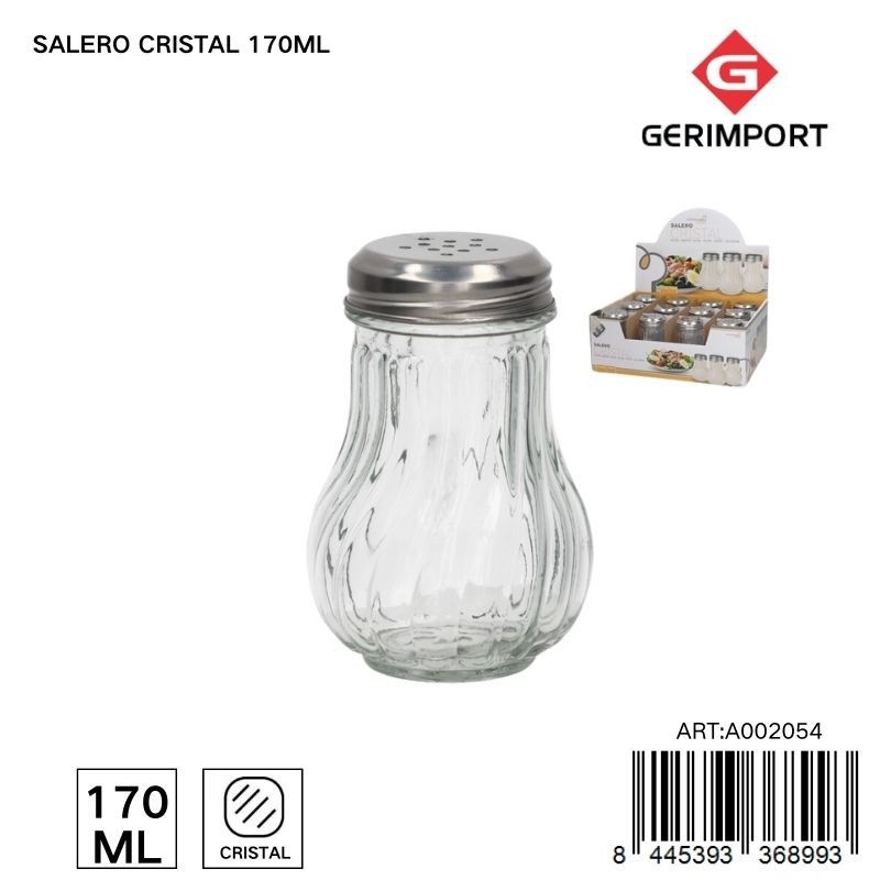 Salero de cristal 170 ml - Contenedor para especias
