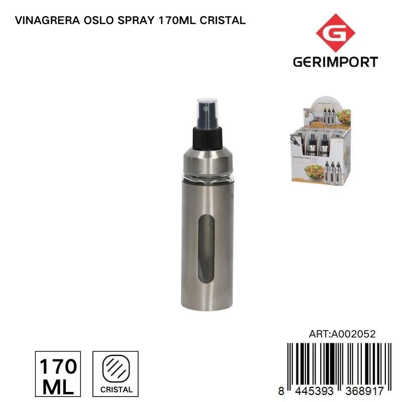 Vinagrera Oslo spray 170 ml cristal - Tarro de vidrio para salsas