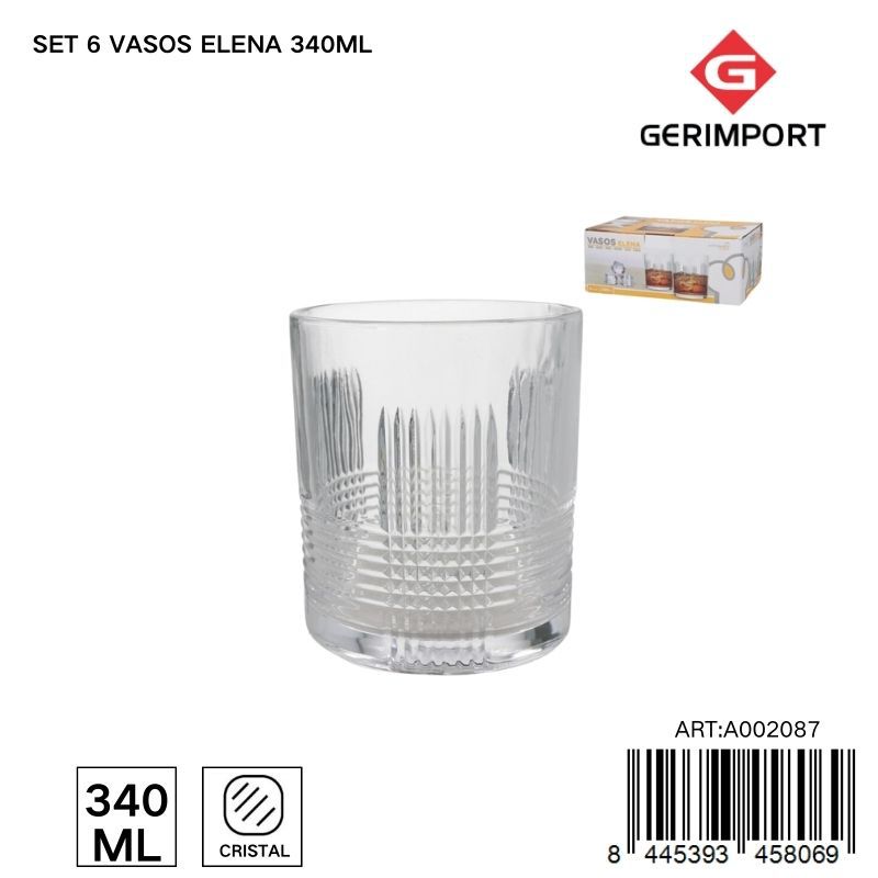 Set de 6 vasos Elena 340 ml - Tarros de vidrio