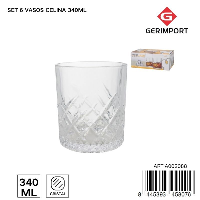 Set de 6 vasos Celina 340 ml - Tarros de vidrio