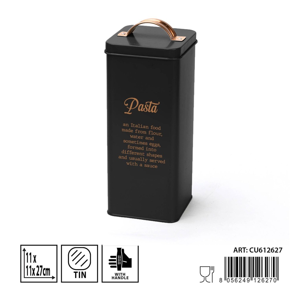 Bote negro 11x11x27 cm - Tarro organizador