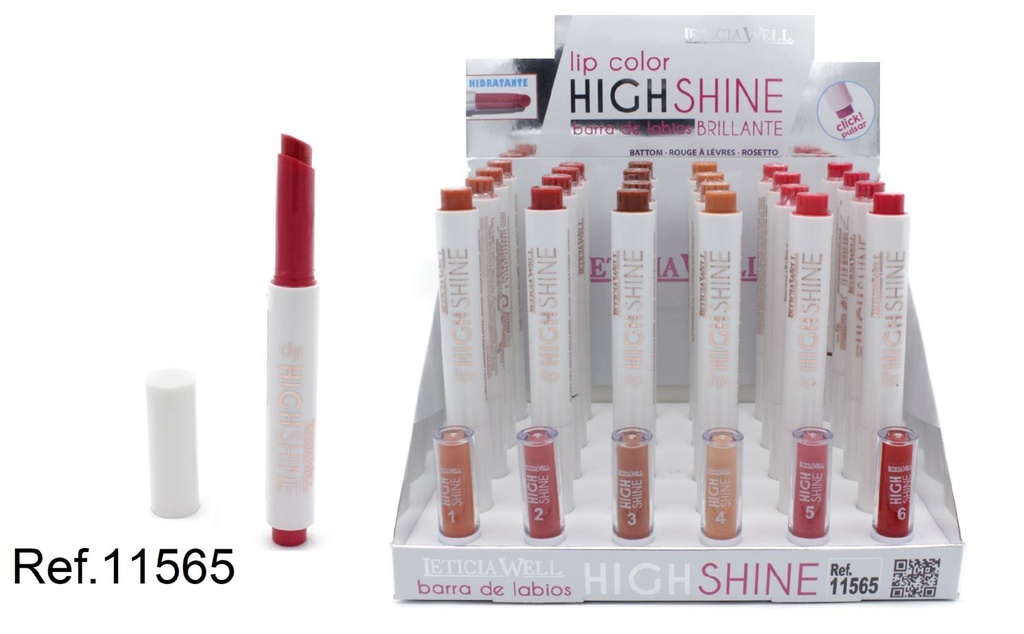 Lápiz labial de alto brillo 24u Leticia Well - Maquillaje de labios