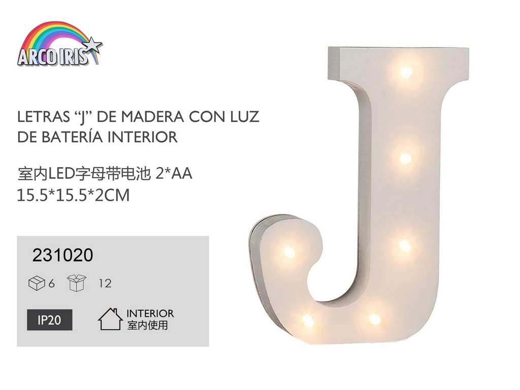 Letra con luz - J - Decoración y fiestas