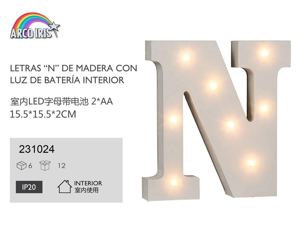 Letra con luz - N - Decoración y fiestas