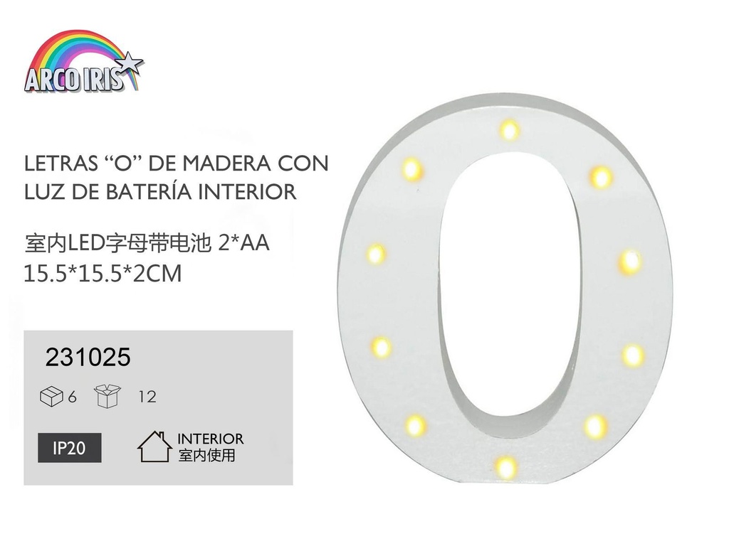 Letra con luz - O - Decoración y fiestas